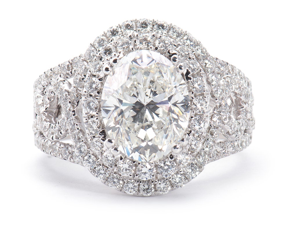 18kt White Gold Double Halo Engagement Ring