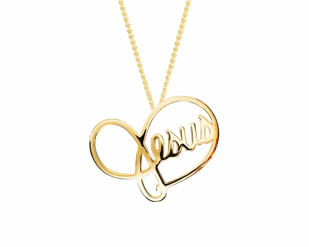 Heart Lines™ My Heart, My Jesus Pendant 14kt Yellow Gold