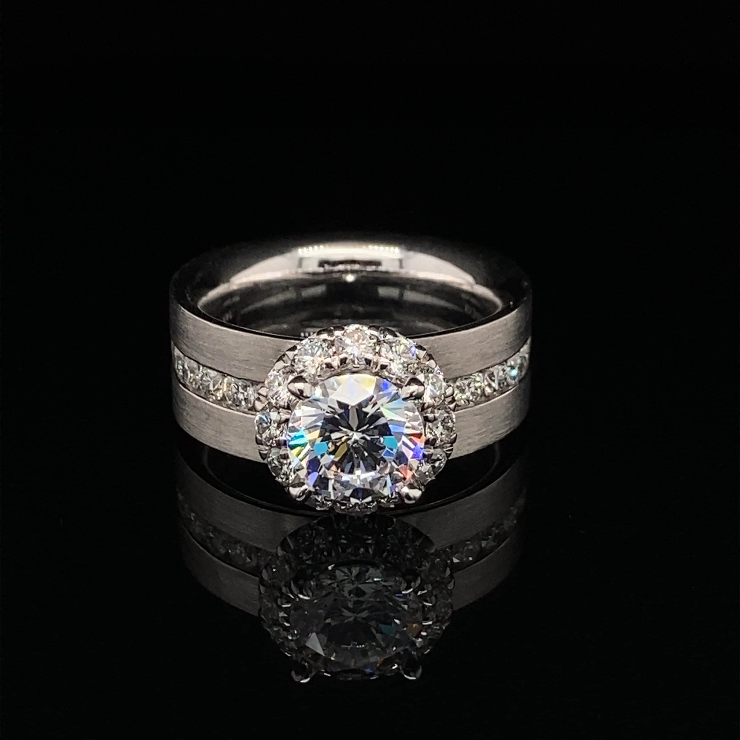 Gabriel Fashion 14K White Gold Layered Wide Band Diamond Ring LR51551W44JJ  - Barnes Diamonds and Design