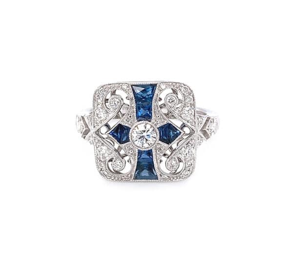 18K White Antique Forevermark Ring