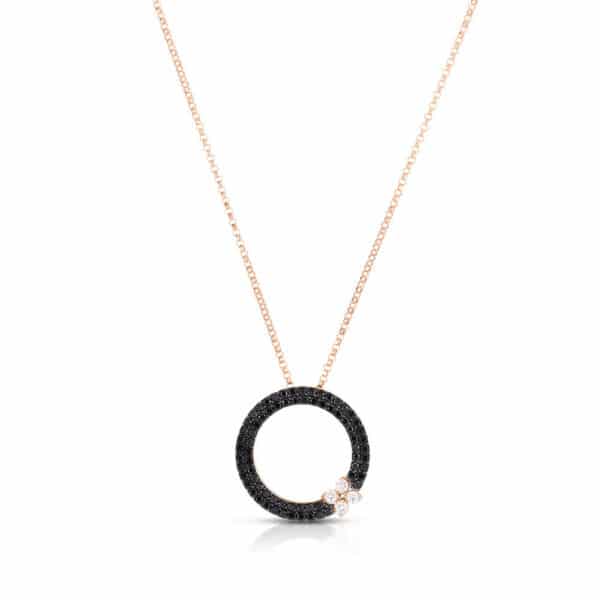 Love in Verona Black Diamond Circle Necklace