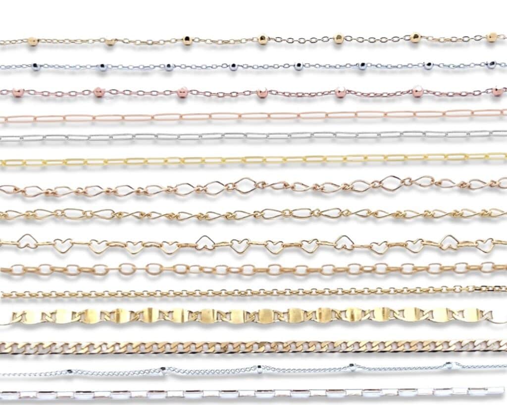 Permanent Bracelet chain options from Brinker's Jewelers