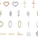 Permanent jewelry charm options to add on to bracelet.