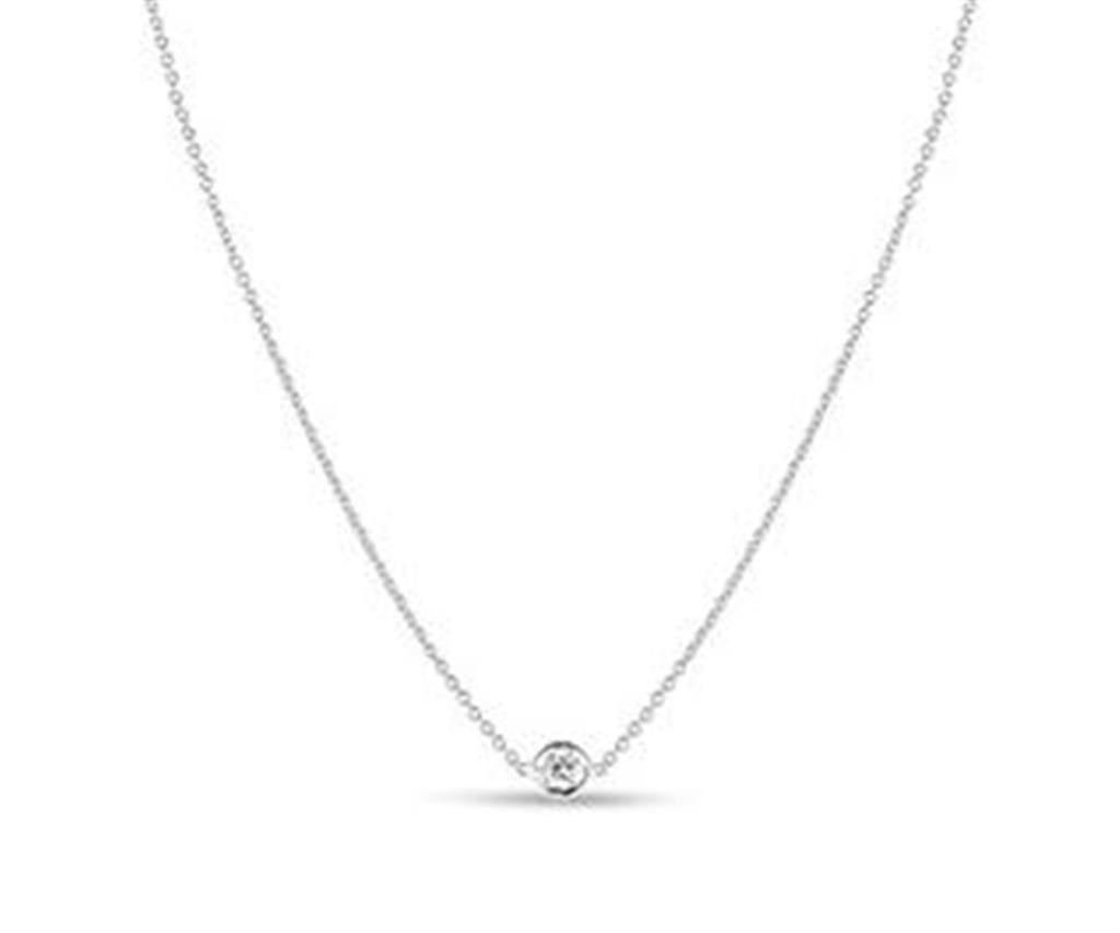 18K White Gold Single Station Diamond Necklace | Brinker's Jewelers