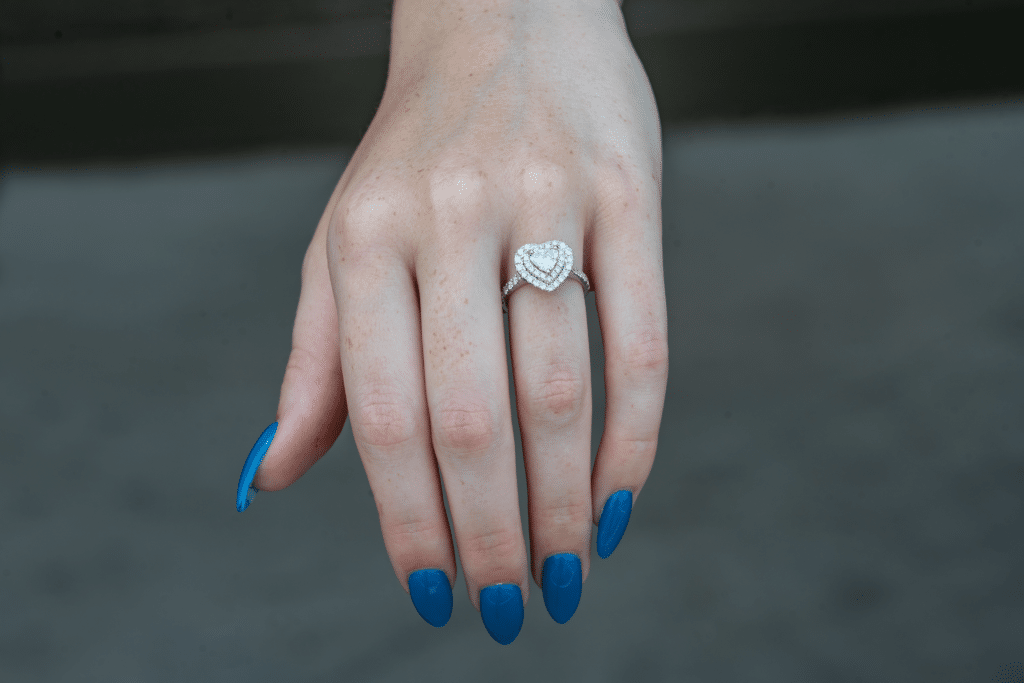 Heart Diamond Ring, double halo_USED from Brinker's Jewelers