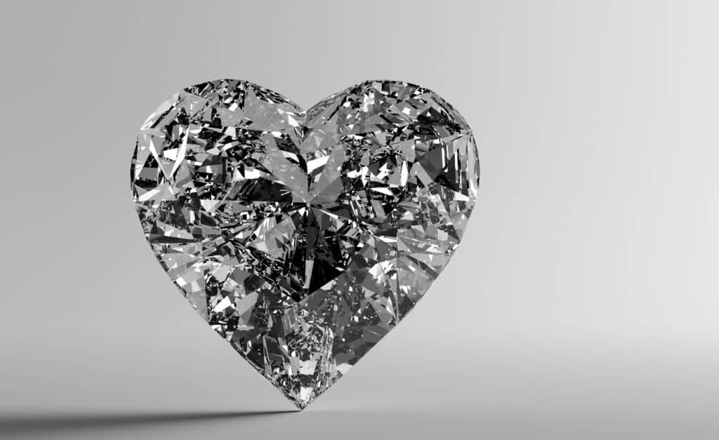 Heart diamond closeup