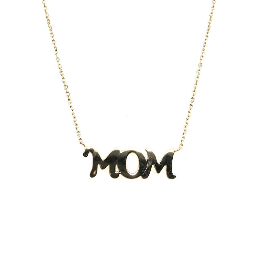 14 KT Yellow Gold 'Mom' Necklace. | Brinker's Jewelers