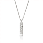 Elegant silver pendant necklace with minimalist design and intricate engraved patterns. Perfect for any occasion.