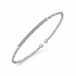 Elegant silver bracelet with sparkling stones and beaded edges, perfect for any occasion.