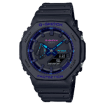Durable Casio G-Shock watch featuring a matte black design, analog-digital display, and rubber strap.