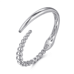 Stylish silver bracelet with unique design features, perfect for modern fashion and elegant occasions.