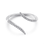 Elegant twisted diamond ring in white metal for modern jewelry lovers.