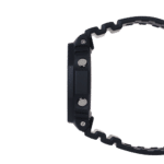 Rugged black sports watch featuring durable design, digital display, and flexible rubber strap.