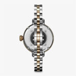 Luxury dual-tone wristwatch with intricate design and craftsmanship showcased from the back.