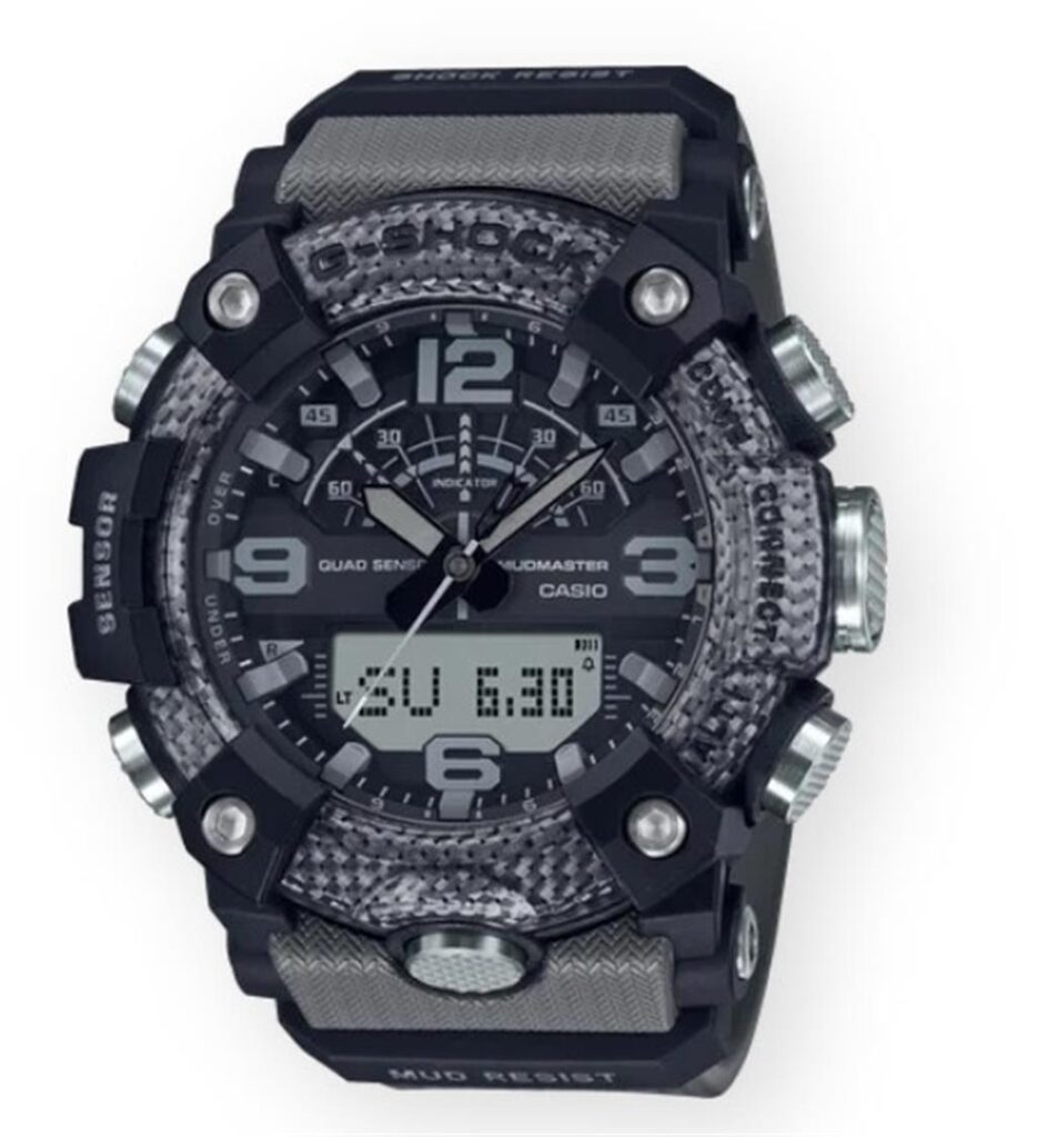Durable Casio G-Shock watch with analog-digital display, ideal for outdoor adventures.