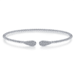 Elegant silver bracelet with teardrop stones, perfect for any occasion and easy to adjust.