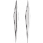 Elegant modern minimalist diamond-shaped earrings in polished silver, perfect for any occasion.