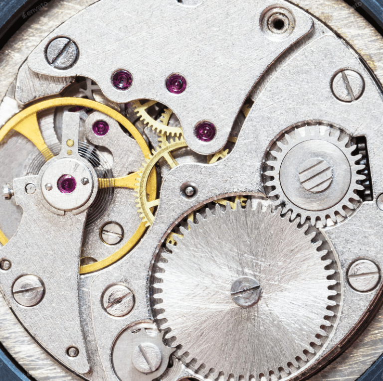 Intricate mechanical watch movement showcasing gears, jewels, and precision engineering for timekeeping excellence.