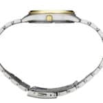Elegant dual-tone wristwatch with polished stainless steel and gold accents, showcasing refined craftsmanship.