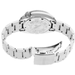 Seiko stainless steel watch with intricate craftsmanship and durable sapphire crystal design.