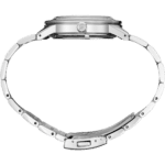 Sleek stainless steel watch with polished case and elegant bracelet, perfect for any occasion.