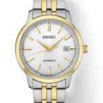 Seiko watch with gold and silver design, elegant craftsmanship for casual or formal wear.
