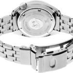 Stylish Seiko stainless steel dive watch with polished bracelet and durable sapphire crystal.