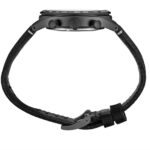 Sleek black wristwatch with chronograph, durable strap, and minimalist design for active lifestyles.