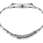 Elegant stainless steel watch with polished bezel and interlocking link bracelet for any occasion.