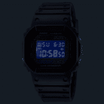 Stylish Casio G-Shock digital watch with durable matte black design and vibrant blue display.