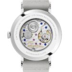 Luxurious Nomos Glashütte Tangente watch with transparent case back and limited edition details.
