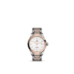 Elegant Tudor watch with stainless steel and rose gold, featuring a refined design and intricate details.