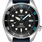 Seiko divers watch PADI, featuring a black dial, unidirectional bezel, and silicone strap.