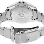 Seiko divers watch with stainless steel case and engraved features, perfect for underwater exploration.