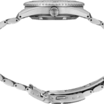 Sleek stainless steel wristwatch with a polished link bracelet, perfect for any occasion.