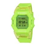 Vibrant green G-Shock watch by Casio, featuring Bluetooth and 200m water resistance for active lifestyles.