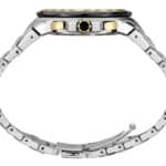 Stylish silver wristwatch with gold accents, ideal for both everyday and formal wear.