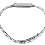 Sleek modern smartwatch with a metallic finish and elegant linked band design.