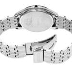 Seiko stainless steel watch with polished case and intricate band, showcasing luxury craftsmanship.