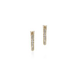 Elegant gold earrings with sparkling diamonds, perfect for timeless style and versatile occasions.