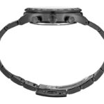 Stylish black metal chronograph wristwatch with a matte finish, perfect for casual and formal wear.