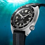 Sleek Seiko diving watch showcased underwater, highlighting durability, elegance, and 200m water resistance.