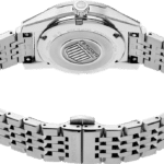 Luxurious Seiko watch with polished stainless steel case and elegant bracelet, showcasing fine craftsmanship.