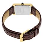 Elegant Seiko wristwatch with golden case and dark brown leather strap, perfect for any occasion.
