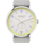 Stylish NOMOS Glashütte wristwatch with minimalist design and precise craftsmanship showcased in the image.