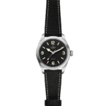 Tudor Ranger watch with stainless steel case, black dial, and durable strap for outdoor elegance.