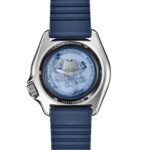 Limited edition Seiko watch with unique cowboy design and blue rubber strap for collectors.
