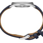 Stylish stainless steel wristwatch with dual leather strap for versatile, modern accessory appeal.