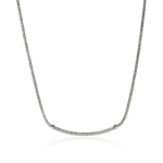 Elegant silver necklace with shimmering stones, perfect for layering or making a statement.