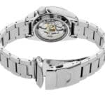 Elegant Seiko limited edition watch with polished stainless-steel bracelet and visible intricate movement.